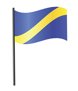 blue yellow strip hpde flag