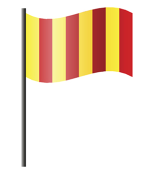 Red yellow vertical stripes HPDE flag