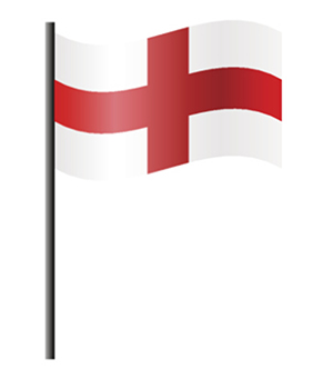 White Hpde flag with red cross